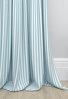 Lace Stripes, Electric Blue - Made to Measure Curtains
